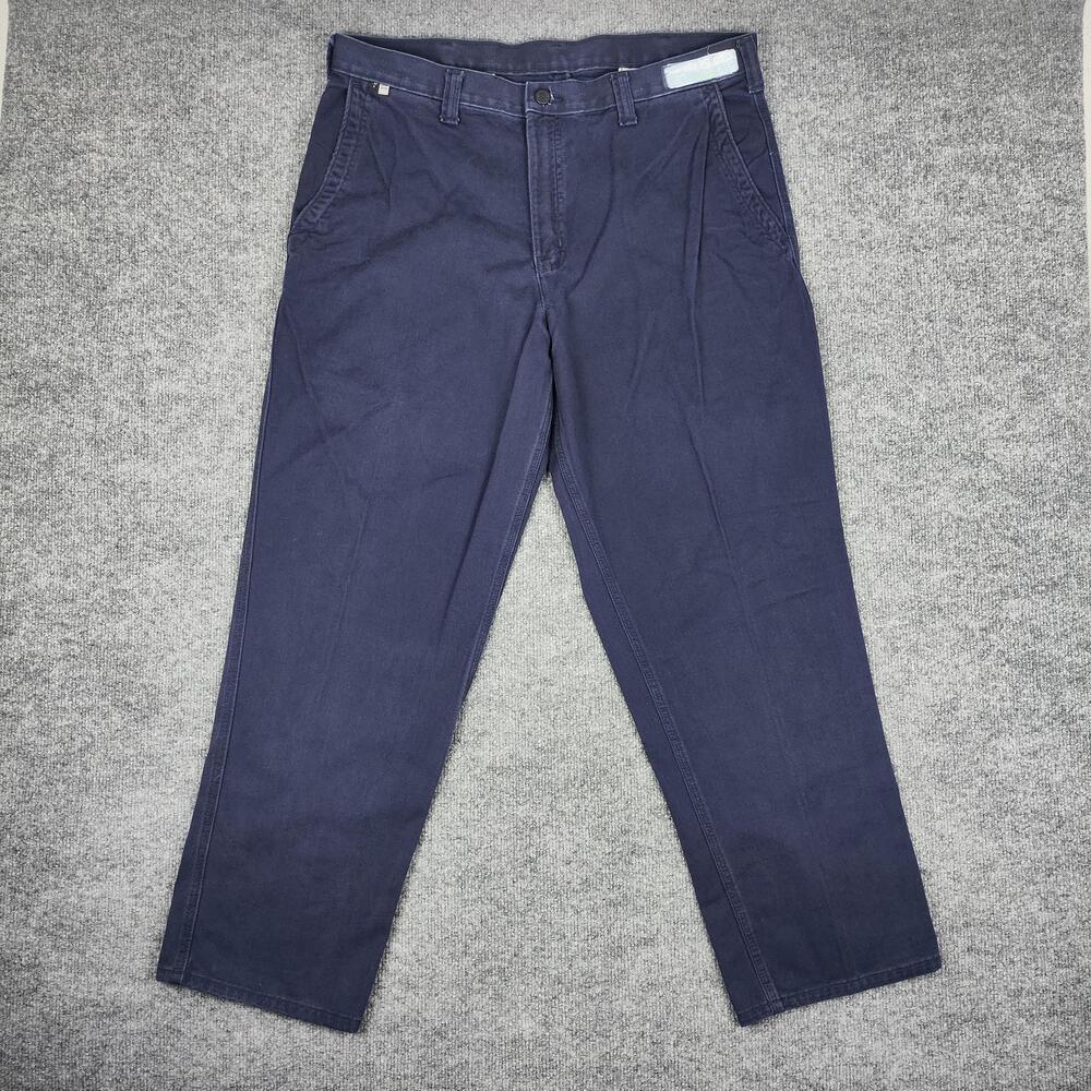 Carhartt FR Pants Mens 36x30 Blue Flame Resistant Twill Chino NFPA Workwear